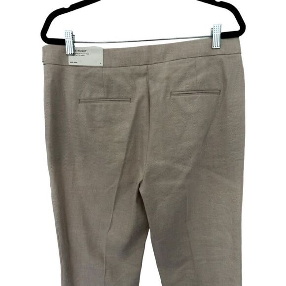 Ann Taylor The STRAIGHT Cream Linen Blend Business Pants Size 10 officewear NWT - Picture 5 of 15